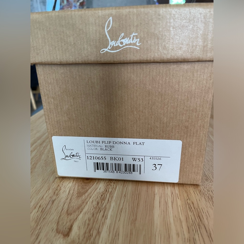 Christian Louboutin- Loubi Flip Donna Flat, black/red. Material- rubber. Size 37 - Picture 1 of 13